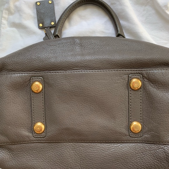 MARC JACOBS Classic Q Baby Groovee Leather Satchel Gold hardware Gray Grey - Picture 7 of 9